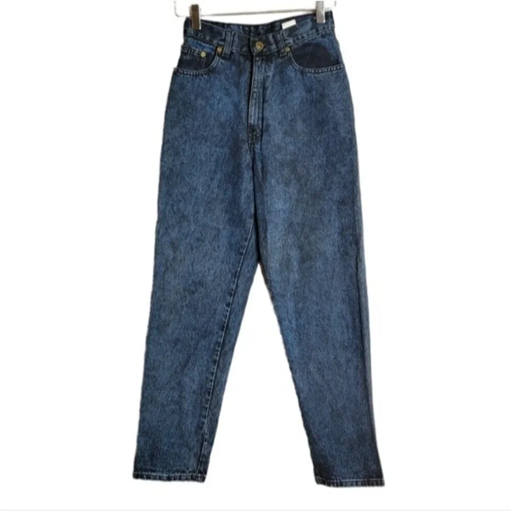 Vintage Paris Sport High Rise Jeans 00 Blue Acid‎ Wash90s Tapered Leg